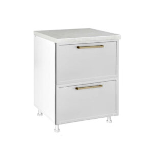 Επιδαπέδια συρταριέρα κουζίνας Alba D60 2F PL BOX Λευκό 60x60x85εκ.