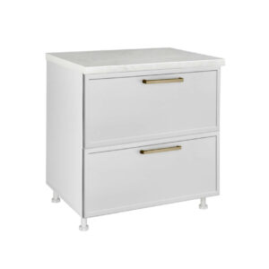 Επιδαπέδια συρταριέρα κουζίνας Alba D80 2F PL BOX Λευκό 80x60x85εκ.