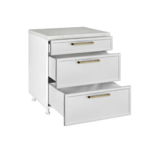 Επιδαπέδια συρταριέρα κουζίνας Alba D80 3F B Λευκό 80x60x85εκ.