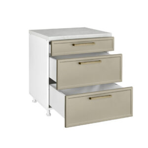 Επιδαπέδια συρταριέρα κουζίνας Alba D80 3F B Ελιάς 80x60x85εκ.