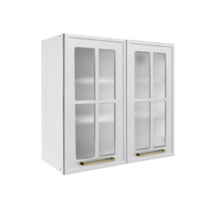 Επιτοίχια βιτρίνα κουζίνας Alba V80S Λευκό 80x31x72εκ.