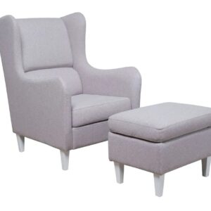 Σετ πολυθρόνα με ταμπουρέ Grazia Γκρι 72x89x105εκ., 60x45x45εκ