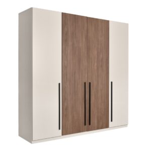 Ανοιγόμενη ντουλάπα DELUXE 4V καρυδί/ κασμίρ 220x53x220