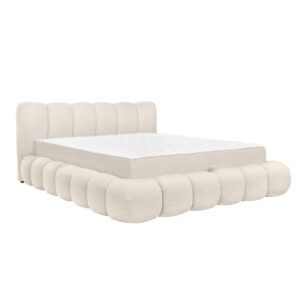 Κρεβάτι με αποθηκευτικό χώρο και σομιέ Berry Εκρού 160×200