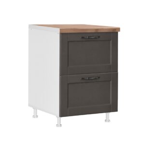 Επιδαπέδια συρταριέρα κουζίνας CONTEMPO D60 2F PL BOX Γκρι ανθρακί 60x60x85εκ.