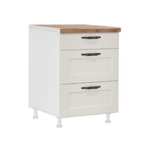 Επιδαπέδια συρταριέρα κουζίνας CONTEMPO D60 3F B Μπεζ 60x60x85εκ.