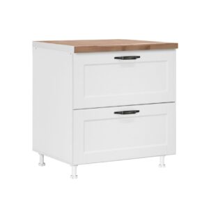 Επιδαπέδια συρταριέρα κουζίνας CONTEMPO D80 2F PL BOX Λευκό 80x60x85εκ.