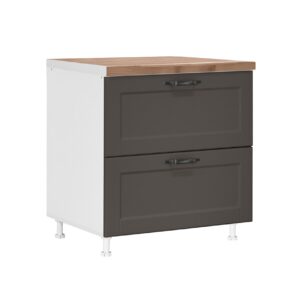 Επιδαπέδια συρταριέρα κουζίνας CONTEMPO D80 2F PL BOX Γκρι ανθρακί 80x60x85εκ.