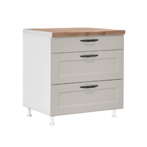 Επιδαπέδια συρταριέρα κουζίνας CONTEMPO D80 3F B Άμμου 80x60x85εκ.