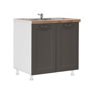 Επιδαπέδιο ντουλάπι νεροχύτη κουζίνας CONTEMPO D80 S Γκρι ανθρακί 80x60x85εκ.