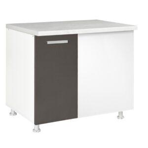 Επιδαπέδιο γωνιακό ντουλάπι κουζίνας In DU100 Γκρι ανθρακί 100x60x85εκ.