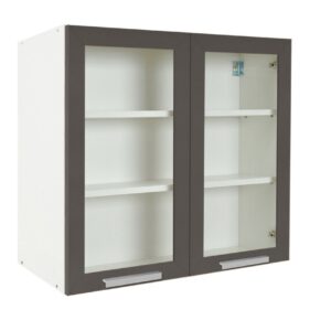 Επιτοίχια βιτρίνα κουζίνας In V80 S Γκρι ανθρακί 80x31x72εκ.