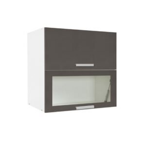 Επιτοίχιο ντουλάπι κουζίνας σπαστό In VH80 B Γκρι ανθρακί 80x31x72εκ.