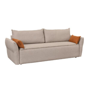 Τριθέσιος καναπές κρεβάτι με ανεξάρτητα ελατήρια και αποθήκευση Lagos μπεζ 238x96x90