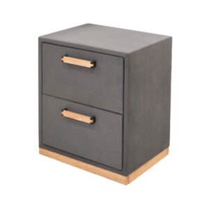 Επενδυμένο κομοδίνο Magnum με 2 συρτάρια γκρι