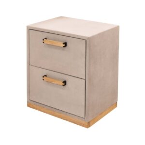 Επενδυμένο κομοδίνο Magnum με 2 συρτάρια μπεζ