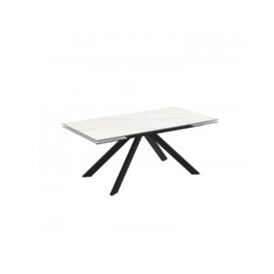 Επεκτεινόμενο κεραμικό τραπέζι δείπνου PERLA Λευκό μάρμαρο 140+30+30x80x76