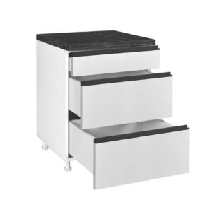 Επιδαπέδια συρταριέρα κουζίνας LINA D60 3F B Λευκό 60x60x85εκ.