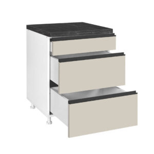 Επιδαπέδια συρταριέρα κουζίνας LINA D60 3F B Μπεζ 60x60x85εκ.