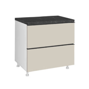 Επιδαπέδια συρταριέρα κουζίνας LINA D80 2F PL BOX Μπεζ 80x60x85εκ.