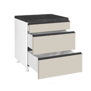 Επιδαπέδια συρταριέρα κουζίνας LINA D80 3F B Μπεζ 80x60x85εκ.