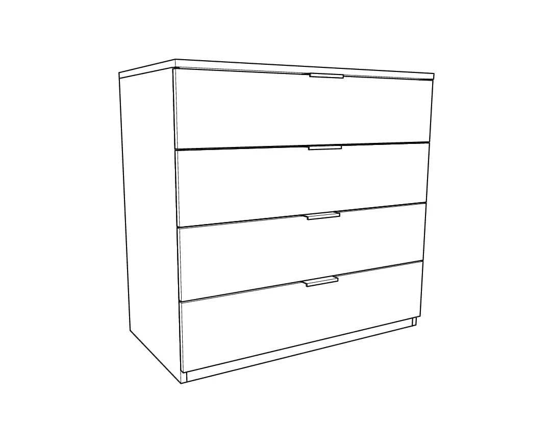 Συρταριέρα ELEGANCE 4F λευκό γυαλιστερό 90x48x87 - Image 3