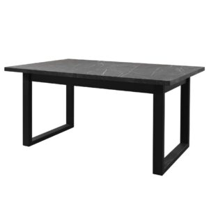 Επεκτεινόμενο τραπέζι δείπνου PABLO PLUS μαύρο μάρμαρο 160+40+40x90x77