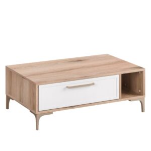 Τραπέζι σαλονιού ALBA κανέλα/ λευκό 95x60x37