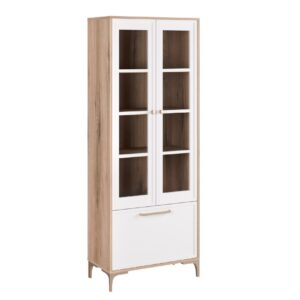 Βιτρίνα ψηλή ALBA κανέλα/ λευκό 68,5x35,5x180,5