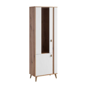 Βιτρίνα ψηλή PORTO artisan/ λευκό 66,2x35x187
