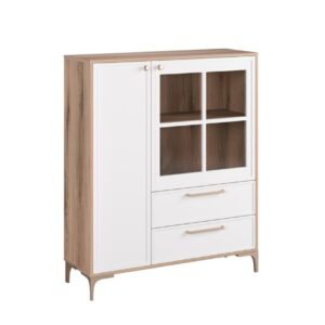 Βιτρίνα χαμηλή ALBA κανέλα/ λευκό 102,5x35,5x125