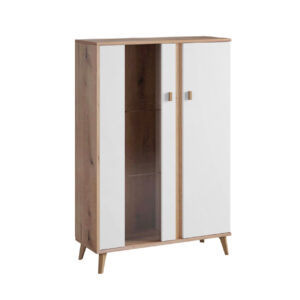 Βιτρίνα χαμηλή PORTO artisan/ λευκό 90,2x35x132,9